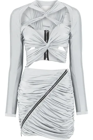 MITILIANE COUTURE Vestido corto drapeado con aberturas