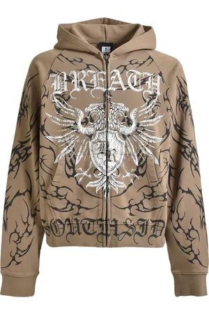 Breathe Hoodie con cierre y estampado gráfico