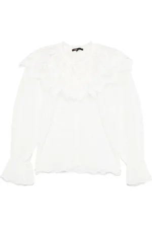 Maje Blusa con encaje floral