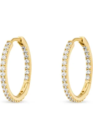 VEYNOU Arracadas Cleo pequeñas en oro amarillo de 14kt con diamantes