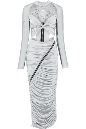 MITILIANE COUTURE Vestido largo con detalles de aberturas