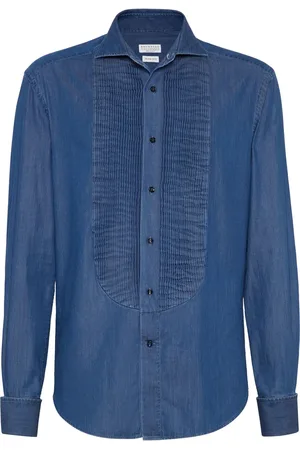 Brunello Cucinelli Camisa de esmoquin con pechera plisada