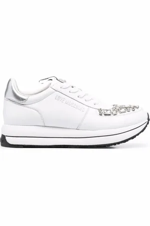 Moschino Tenis con agujetas y gemas