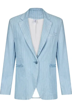 Liu Jo Blazer de mezclilla a rayas diplomáticas