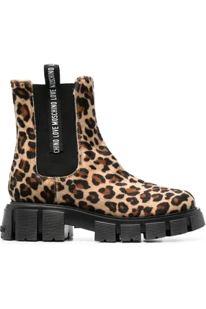 Moschino Botines con estampado de leopardo
