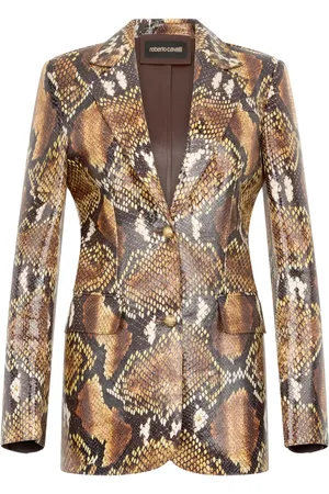 Roberto Cavalli Chamarra con efecto de piel de serpiente