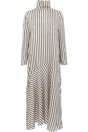 Khaite Vestido midi con rayas estampadas