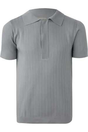MISCI Playera tipo polo tejida de canalé