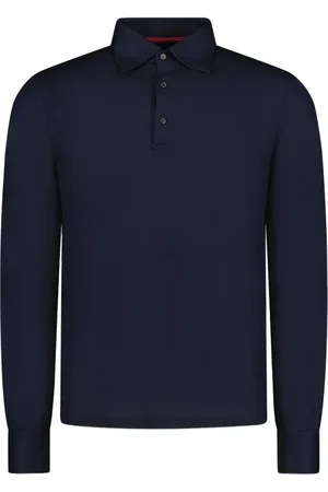 ISAIA Playera tipo polo con manga larga