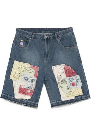 KIDSUPER STUDIOS Shorts de mezclilla con diseño patchwork