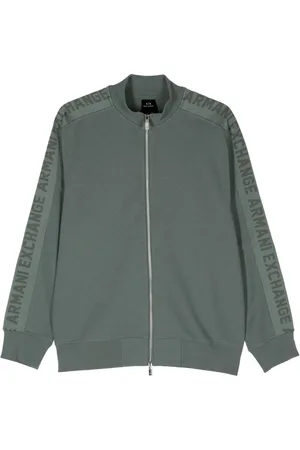 Armani Exchange Sudadera con cierre y logo en jacquard