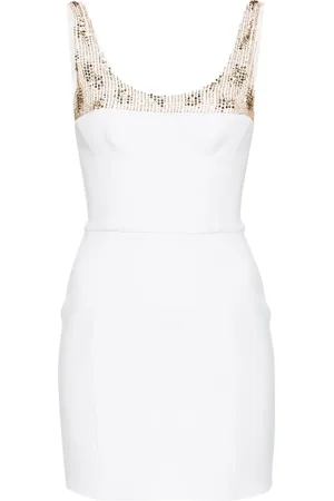 Elisabetta Franchi Vestido corto bordado con mostacilla