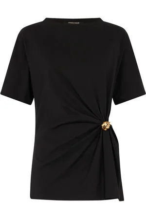 Roberto Cavalli Playera con broche de cabeza de tigre