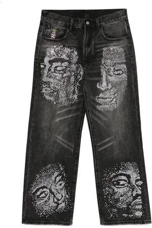 KIDSUPER STUDIOS Jeans con cara de strass