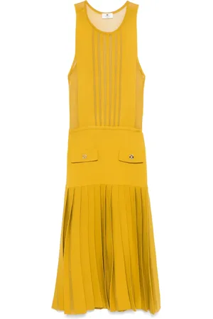 Elisabetta Franchi Vestido midi tejido con panel traslúcido