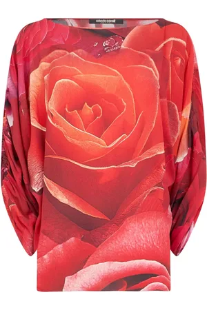 Roberto Cavalli Blusa con rosas estampadas