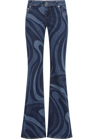 Puccini Jeans acampanados con estampado Marmo