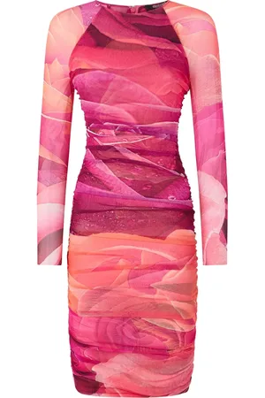 Roberto Cavalli Vestido midi con rosas estampadas