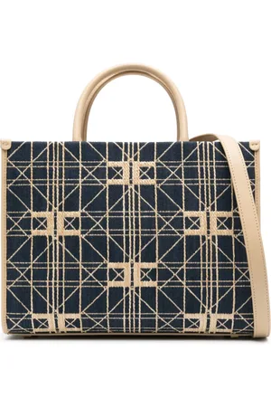 Elisabetta Franchi Bolsa de mezclilla grande con motivo en jacquard