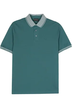 Emporio Armani Playera tipo polo con ribete de rayas