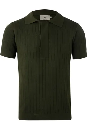 MISCI Playera tipo polo tejida de canalé