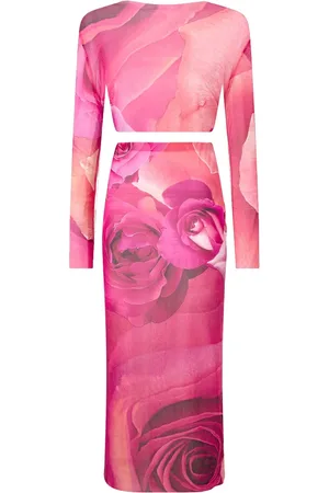 Roberto Cavalli Falda con rosas estampadas
