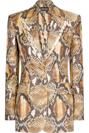 Roberto Cavalli Blazer con estampado de piel de serpiente