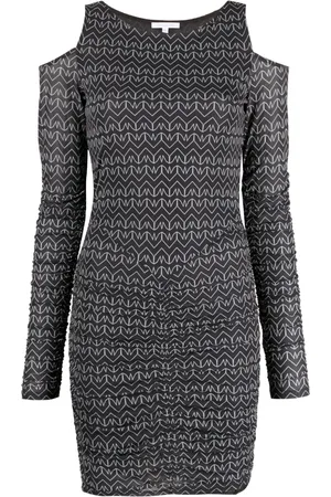 Patrizia Pepe Vestido corto con aberturas y monograma estampado