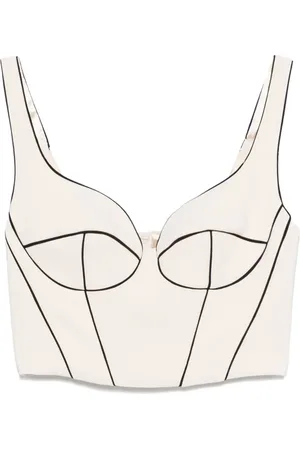 Elisabetta Franchi Top estilo corset en contraste