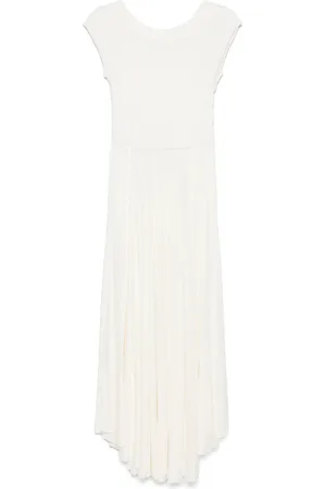 PNK Vestido midi con panel fruncido