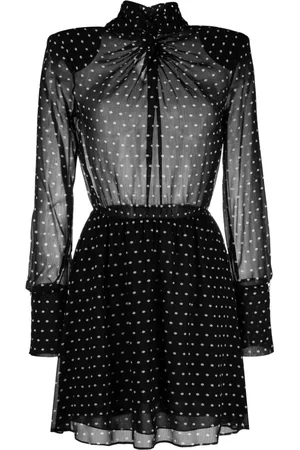 Patrizia Pepe Vestido corto con diseño acampanado y estampado de lunares