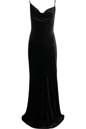 Serafini Vestido largo con cuello desbocado