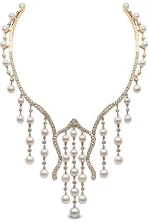 Yoko London Collar en oro amarillo de 18kt con diamante y perla Akoya
