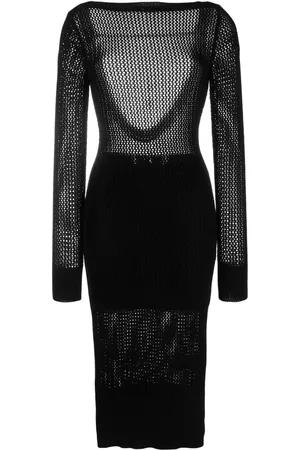 Patrizia Pepe Vestido midi tejido de crochet con espalda abierta