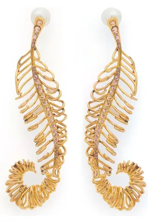 Marni Curved feather earrings