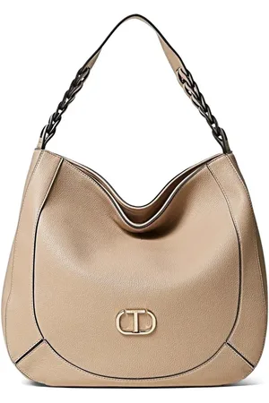 Twin-Set Tote con placa del logo