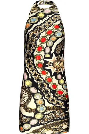 AREA Vestido corto con gemas estampadas