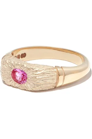 Bleue Burnham Anillo Hand Me Down en oro amarillo de 9kt con zafiro