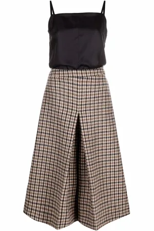 Maison Margiela Vestido midi con motivo de cuadros