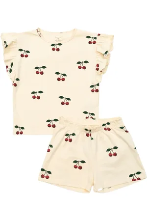 Konges Sløjd Shorts de playa con cerezas estampadas