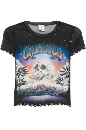 Casablanca Playera con malla estampada