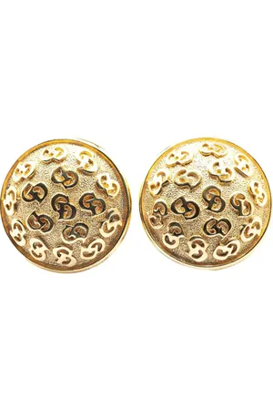 Dior Aretes 20th Century Gold Plated CD Logo Round Clip On