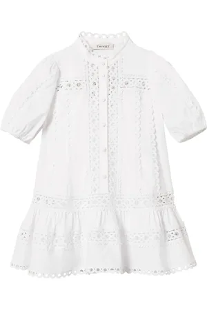 Twin-Set Vestido corto con bordado inglés