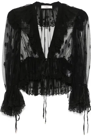 Chloé Blusa traslúcida de encaje