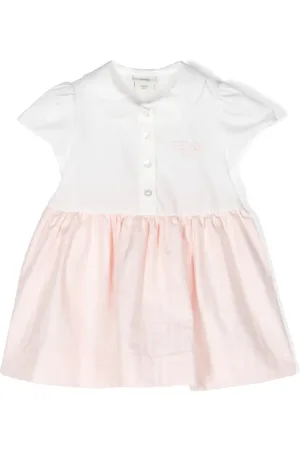 Fendi Vestido acampanado con logo FF en jacquard