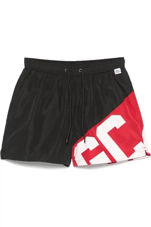 GCDS Shorts de playa con franjas del logo