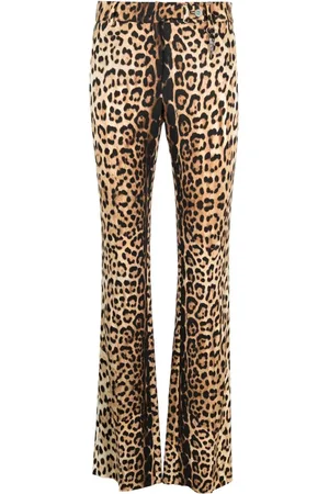 Roberto Cavalli Pantalones slim con estampado de leopardo