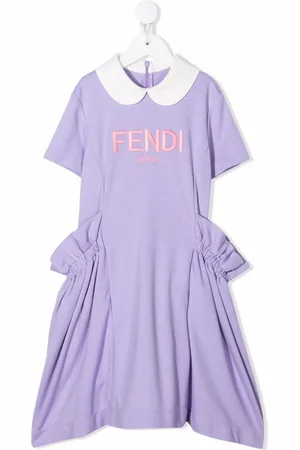 Fendi Vestido con logo estampado y volantes