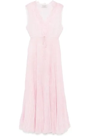 Ermanno Firenze Vestido largo con diseño plisado