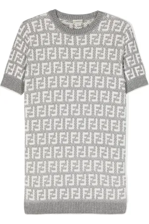 Fendi Vestido con cuello redondo y motivo FF